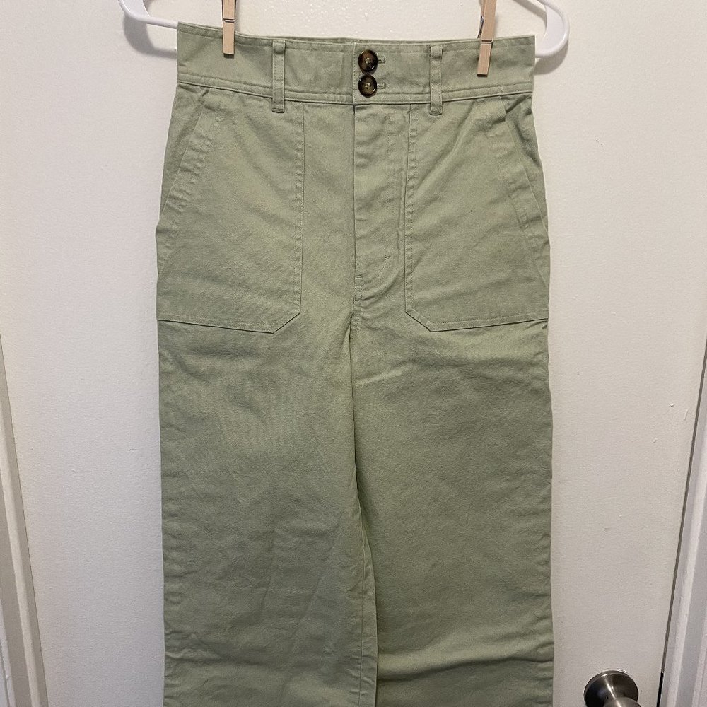 NEW & Other Stories Wide Leg Pants High Waist Mint Light Green Size 4